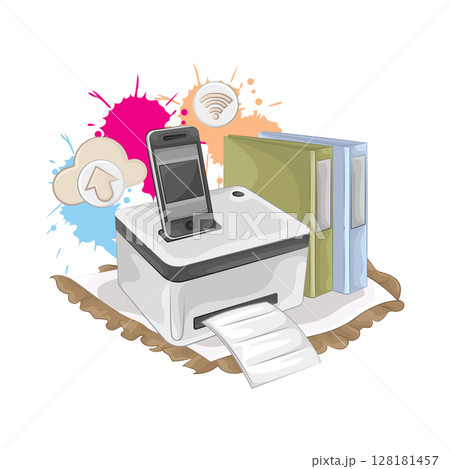 Illustration of Printer 128181457