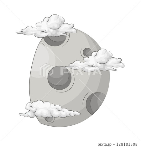 Illustration of Half moon with cloud 128181508