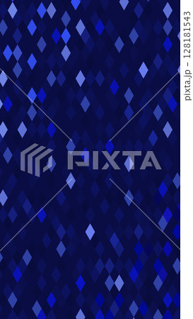 濃い青色のキラキラ菱形模様背景素材　9：16 128181543