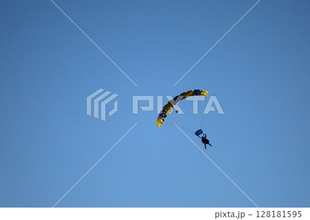 （さいたま・桶川飛行場）大空を飛ぶスカイダイバー 128181595