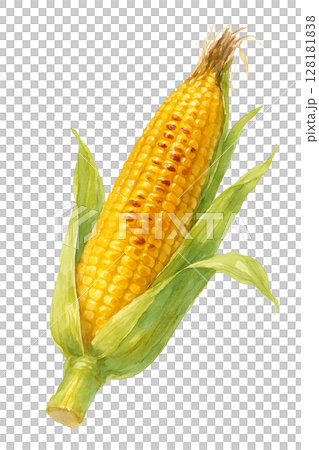 水彩插圖:烤玉米 水彩插圖:烤玉米 128181838