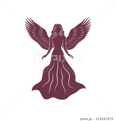 Goddess Standing Tall with Wide Wings 128181879