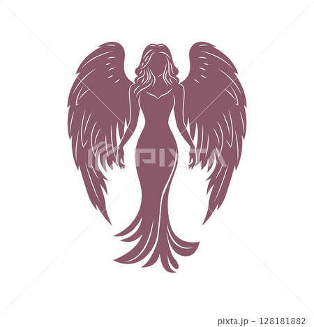 Goddess Standing Tall with Wide Wings 128181882