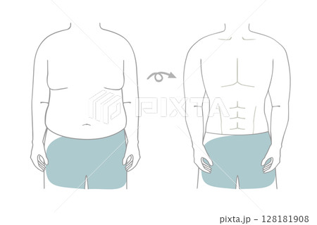 ダイエット　男性　上半身 128181908