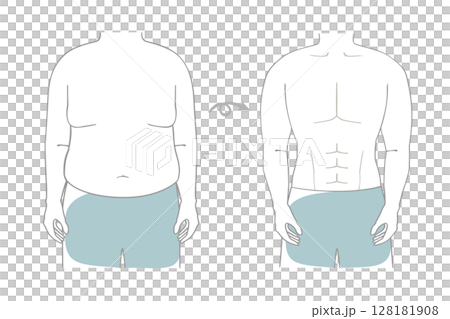 ダイエット　男性　上半身 128181908