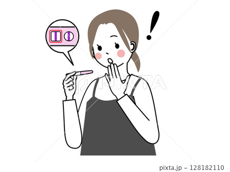 妊娠が判明してびっくりしている女性 128182110
