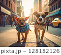 海外の街をおしゃれして歩く犬 128182126