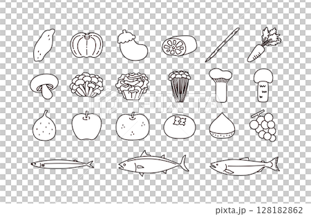 Autumn flavors icon set Autumn flavors icon set 128182862