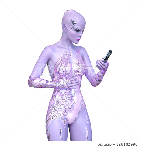 女性サイボーグ 128182998