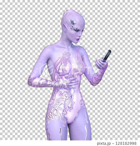 女性サイボーグ 128182998