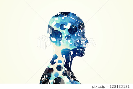 AI・人工知能イメージ　バナー・広告向け横長ビジュアル 128183181