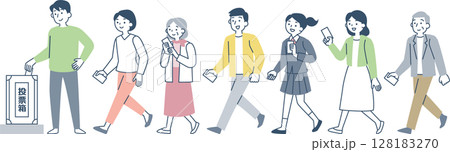 投票する人々 投票する人々 128183270