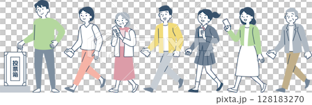 投票する人々 投票する人々 128183270