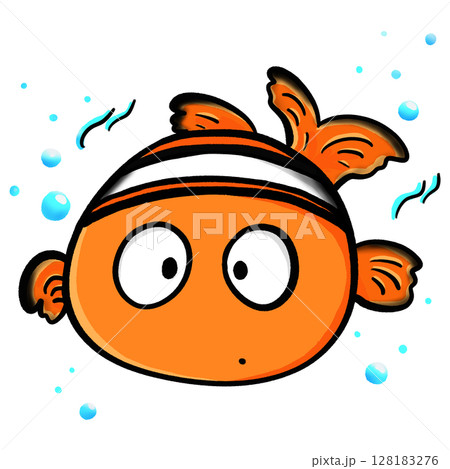 Fat clownfish in water cartoon isolated illustration Fat clownfish in water cartoon isolated illustration 128183276