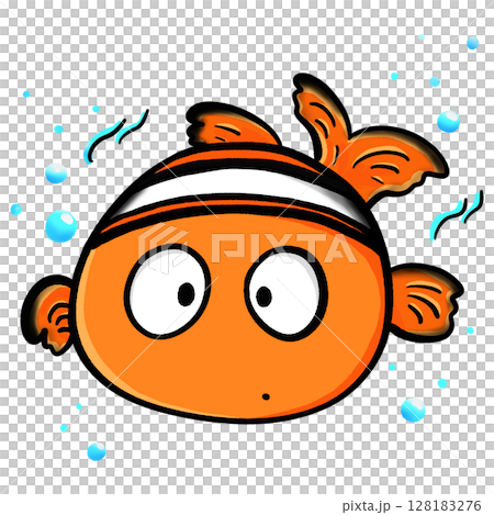 Fat clownfish in water cartoon isolated illustration Fat clownfish in water cartoon isolated illustration 128183276