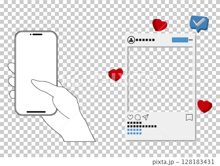 Smartphone and SNS screen 128183431