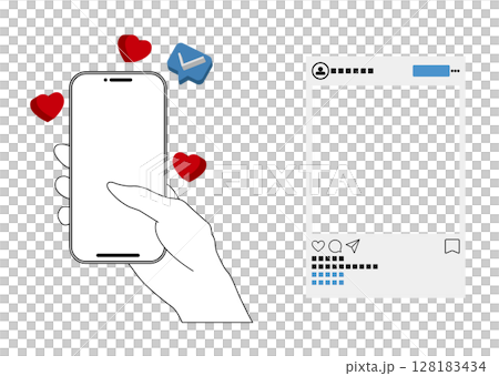 Smartphone and SNS screen Smartphone and SNS screen 128183434