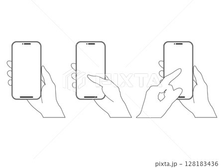 スマートフォンを持つ手 スマートフォンを持つ手 128183436