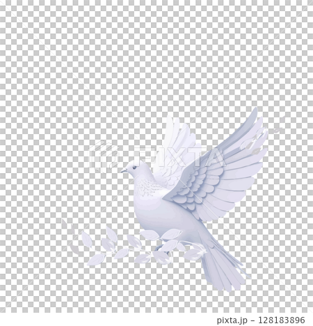 鳩　ペーパークラフトイメージ　イラスト　コピースペース 128183896