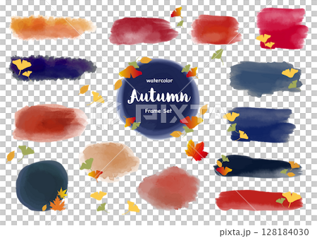 Colorful watercolor autumn background material 128184030