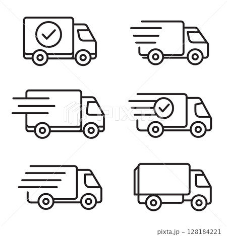 truck shipping delivery outline icon set truck shipping delivery outline icon set 128184221