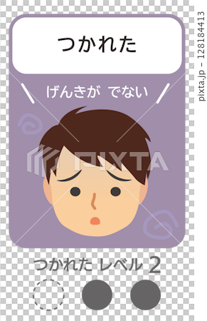 Picture cards showing fatigue - Tired Level 2 128184413