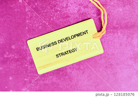Conceptual text, phrase, words Business Development Strategy The concept of development and business, strategy and growth. A place to copy 128185076