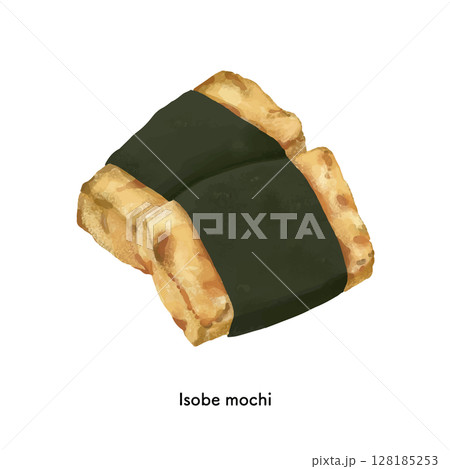 和菓子_磯部餅 色鉛筆タッチのイラスト 和菓子_磯部餅 色鉛筆タッチのイラスト 128185253