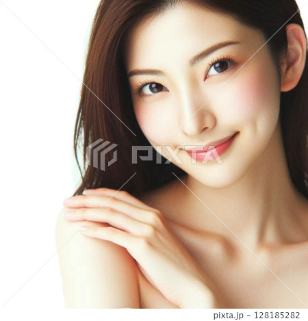 女性と白背景 128185282