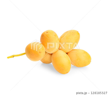 Fresh Date palm Isolated on white background. Fresh Date palm Isolated on white background. 128185327