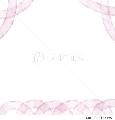 水彩アンティークリボンの背景イラスト　劇場風柄 128185360