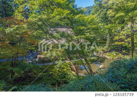 京都大原三千院 庭園の夏景色 128185739