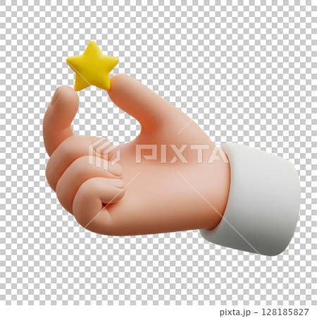 Hand Holding a Star Minimalist 3D Rendering in a Soft And Smooth Renderer 128185827