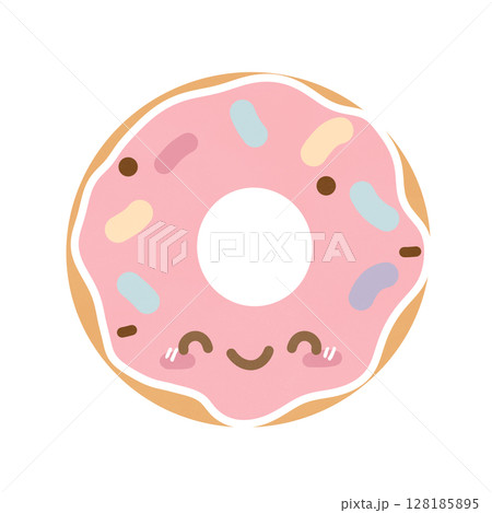 Cute pink  donut 128185895
