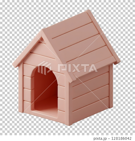 Classic Dog House Minimalist 3D Rendering in a Soft And Smooth Renderer 128186042