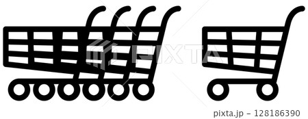 ショッピングカート シンプル アイコン ショッピングカート シンプル アイコン 128186390