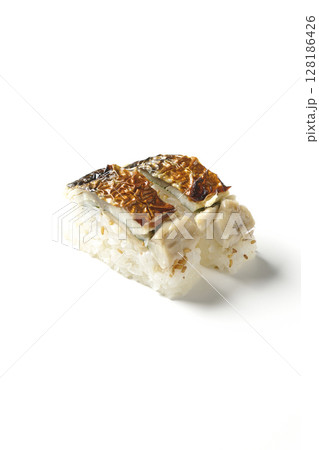 焼鯖のお寿司を白背景で撮影 焼鯖のお寿司を白背景で撮影 128186426