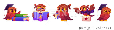 Brown owl school character set Brown owl school character set 128186554