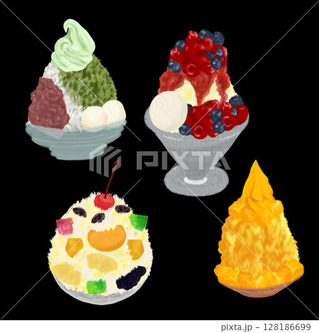 カラフルで美味しそうなかき氷 カラフルで美味しそうなかき氷 128186699