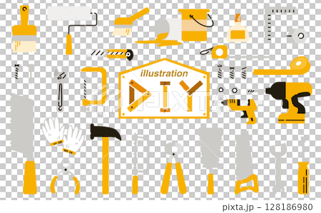 Cute vector illustration set of diy tools 128186980