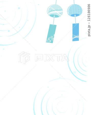 爽やかな風鈴と波紋の背景 縦位置 爽やかな風鈴と波紋の背景 縦位置 128186986