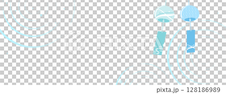 Refreshing wind chimes and ripples banner 128186989