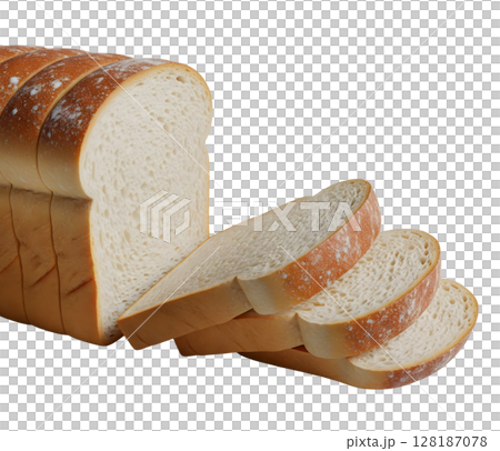 Loaf of Sliced Bread Minimalist 3D Rendering in a Soft And Smooth Renderer Loaf of Sliced Bread Minimalist 3D Rendering in a Soft And Smooth Renderer 128187078