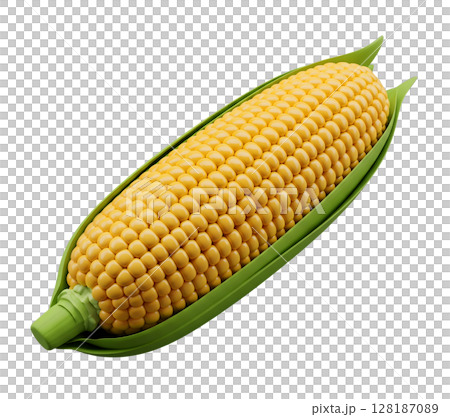 Fresh Corn Minimalist 3D Rendering in a Soft And Smooth Renderer 128187089