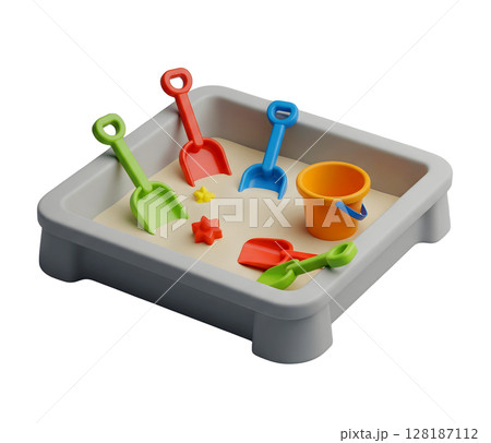 Childrens Sandbox Minimalist 3D Rendering in a Soft And Smooth Renderer 128187112