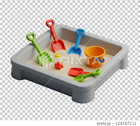Childrens Sandbox Minimalist 3D Rendering in a Soft And Smooth Renderer 128187112