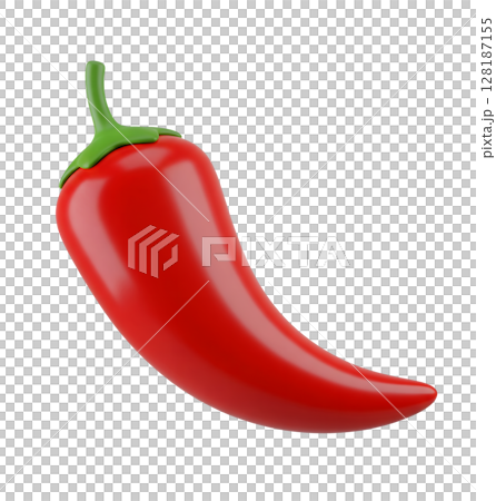 Red Chili Pepper Minimalist 3D Rendering in a Soft And Smooth Renderer 128187155