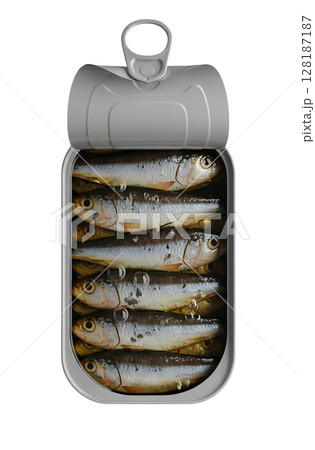 Open Can of Sardines Minimalist 3D Rendering in a Soft And Smooth Renderer 128187187