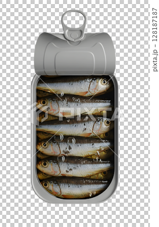 Open Can of Sardines Minimalist 3D Rendering in a Soft And Smooth Renderer 128187187