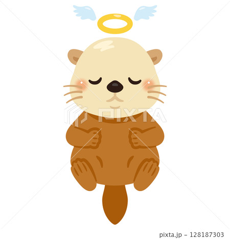亡くなったラッコのイラスト 128187303